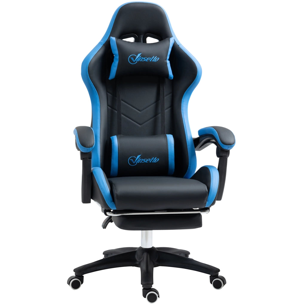 Sedia da gaming nera reclinabile con poggiapiedi