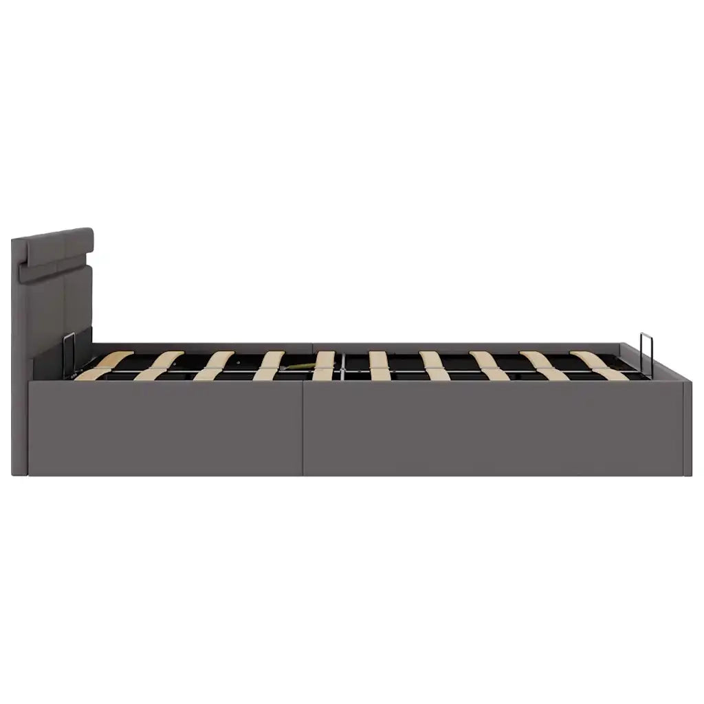 Giroletto Contenitore Idraulico LED Grigio Similpelle 140x200cm 285555