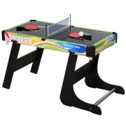 Tavolo da Gioco 4 in 1 Pieghevole per Calcio-Balilla, Biliardo, Air Hockey e Ping Pong, in MDF e Plastica