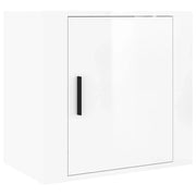 Comodino | Armadio da Notte | Mobiletto da notte a Muro Bianco Lucido 50x30x47 cm