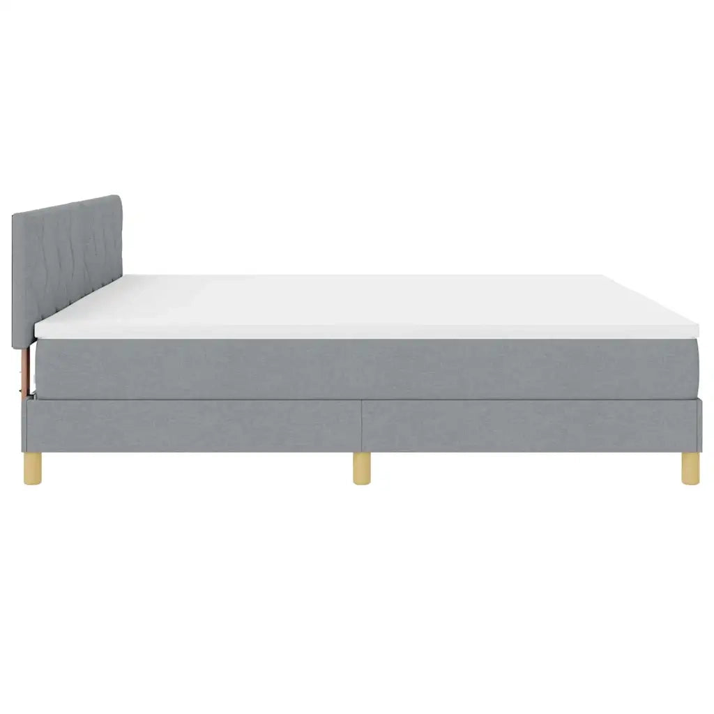 Letto a Sorgente LED Grigio chiaro 200 x 200 cm Tessuto 3342541