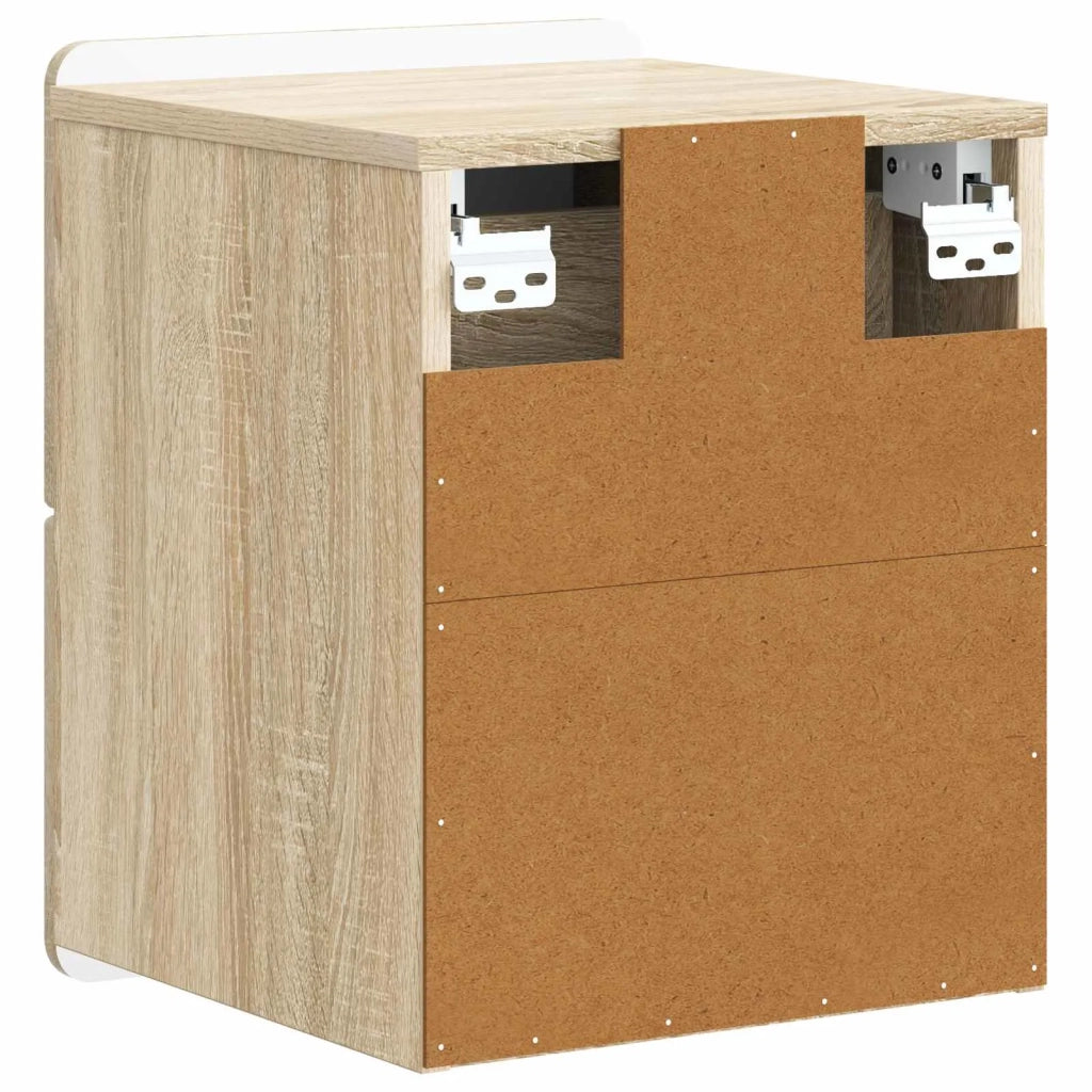 Mobiletto da notte a muro 2 pcs Rovere Sonoma 33 x 34,5 x 43 cm