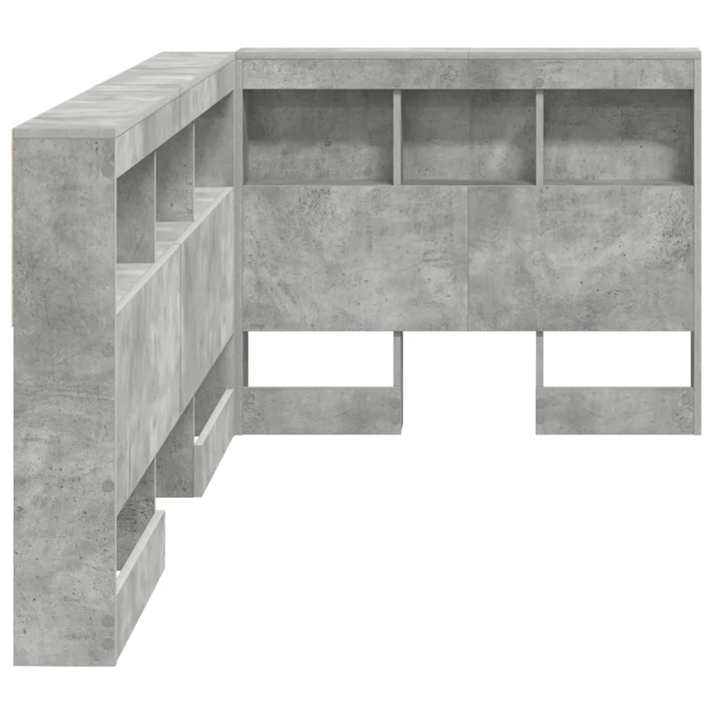vidaXL Testata contenitore Grigio cemento 80 cm Legno multistrato