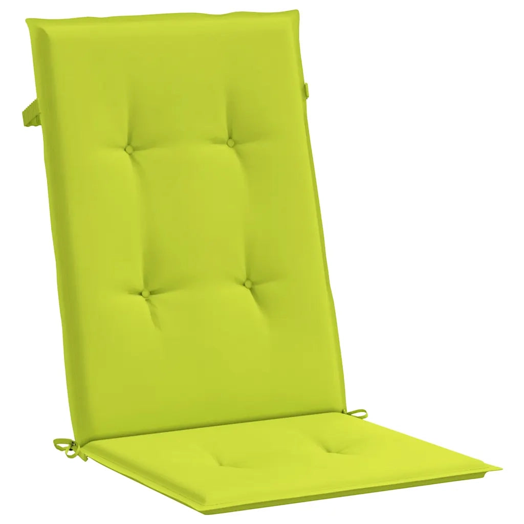 Cuscini per Sedie 6 pz Verde Brillante 120x50x3 cm in Tessuto
