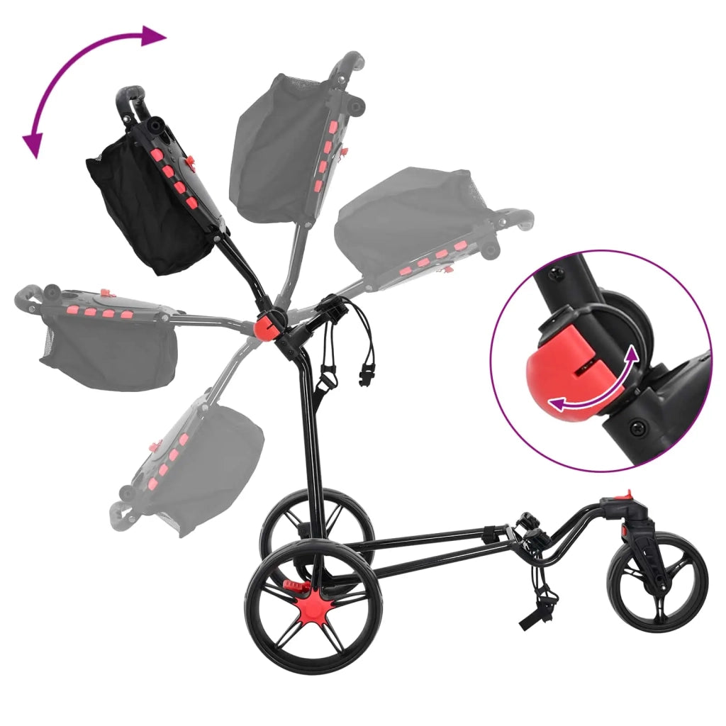 Carrello da golf Nero 110 x 60 x 132 cm Ferro CFW5695523