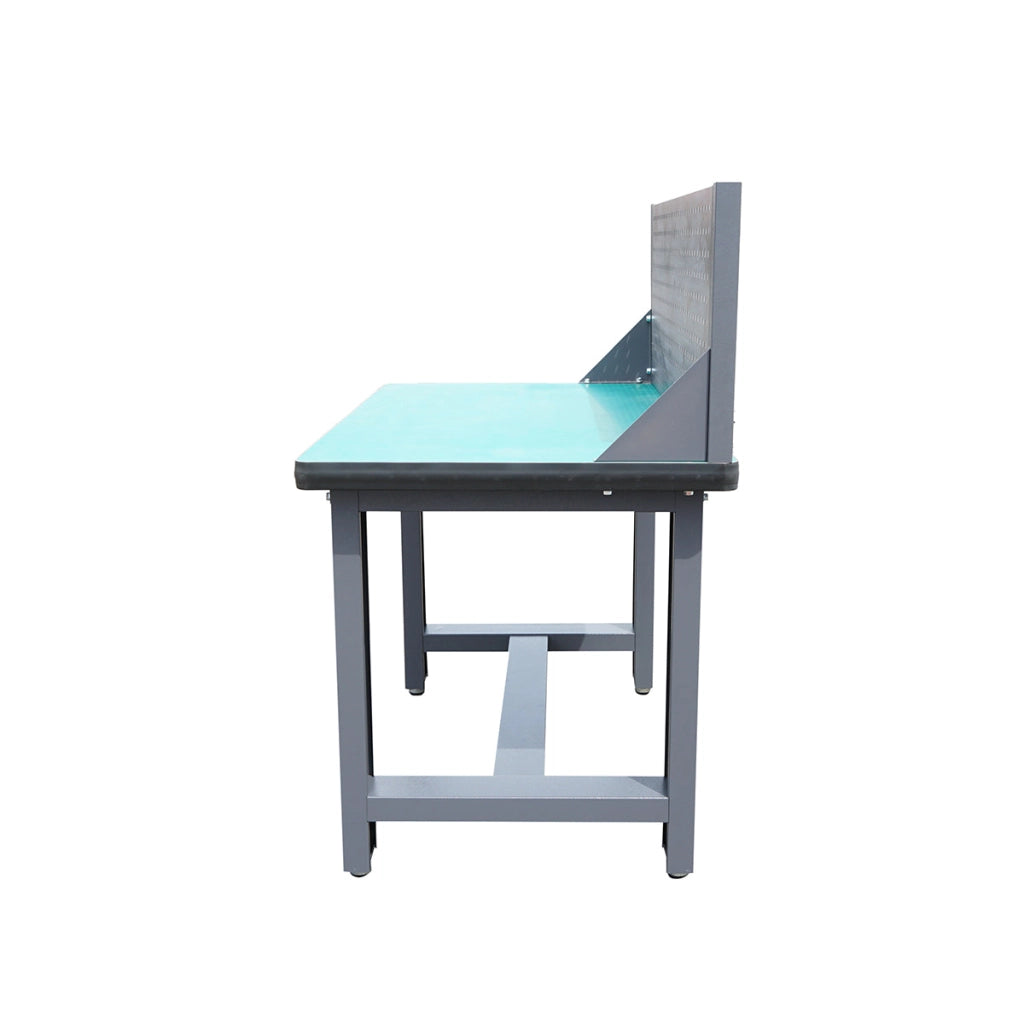 Tavolo, banco da lavoro per officina con pannello forato 1200x750x800+450mm