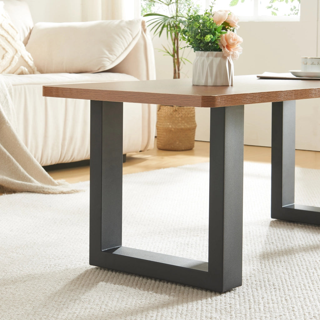 Set di 2 Gambe Rettangolari Makers per Mobili Fai da Te 43 x 40 cm Acciaio Nero [en.casa]