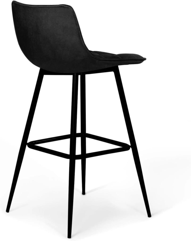 Set di 2 sgabelli da bar MADY in velluto nero