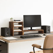 Supporto Monitor con Organizzatore Rovere Fumo in Truciolato 854737