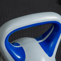 Kettlebell per Allenamento 12 Kg Base Piatta e Impugnatura per Stacchi in PU e Sabbia Blu