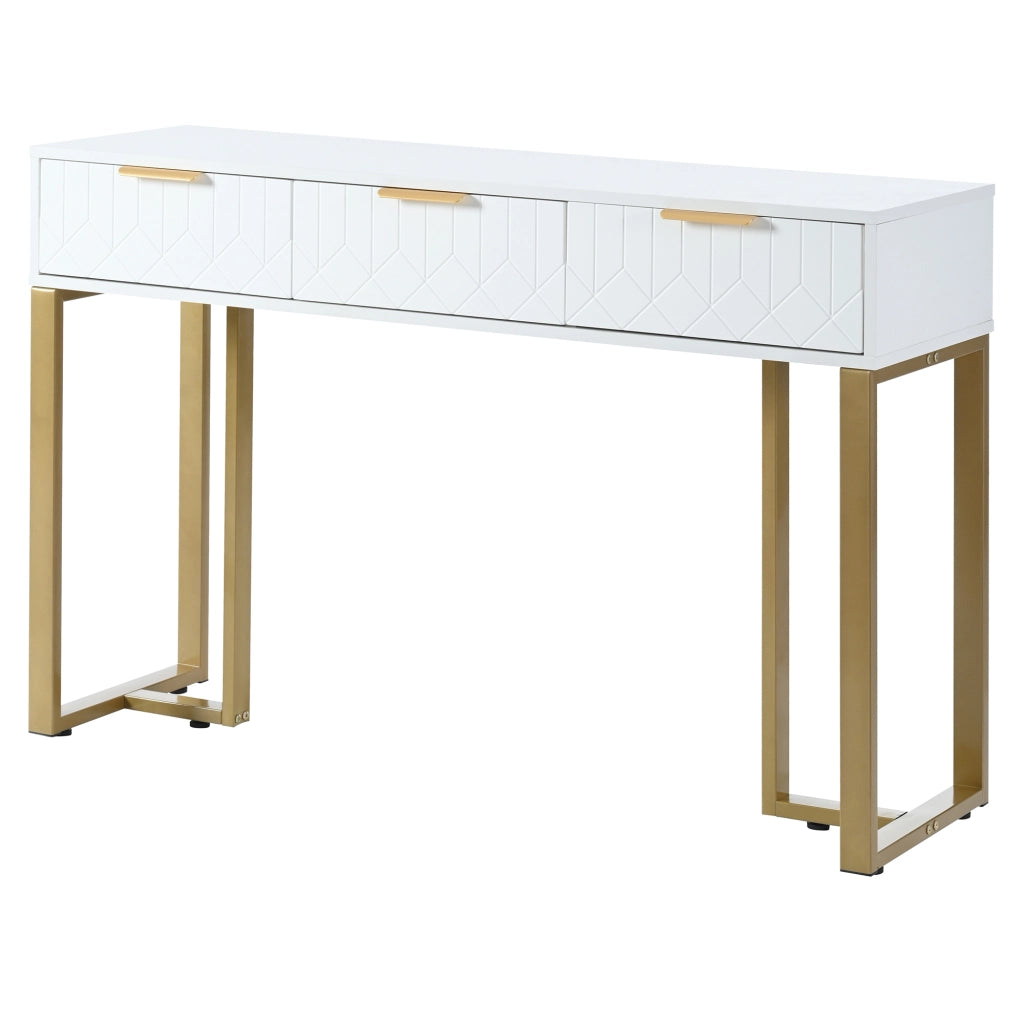 Consolle moderno con cassetti - Zephmum - Telaio dorato, piedini regolabili