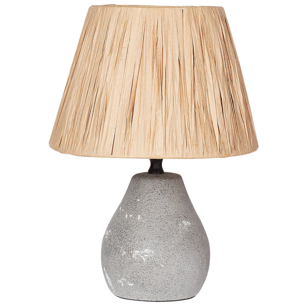 Set di 2 lampade da tavolo in ceramica con paralumi a cono in carta, effetto anticato grigio camera da letto soggiorno
