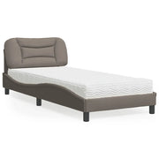 Letto con Materasso Hvar Tortora 90x200 cm in Tessuto 3208510