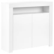 Credenza a 2 ante in mdf bianco truciolare 4 ripiani con illuminazione a led armadio di stoccaggio opaco