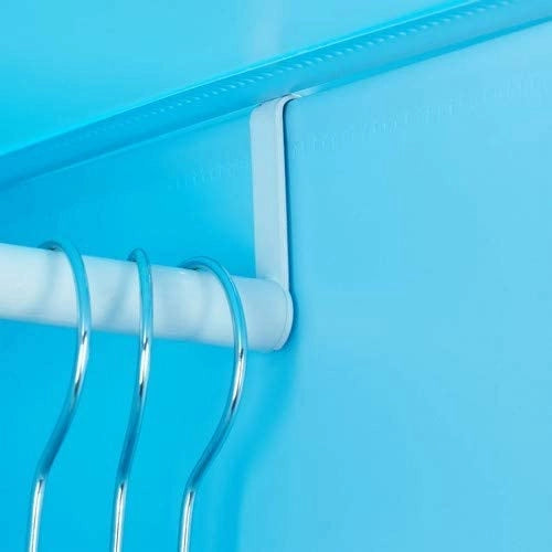 Scaffale portaoggetti per bambini armadietto modulare in plastica con motivo di animali guardaroba blu 13_0001209_2