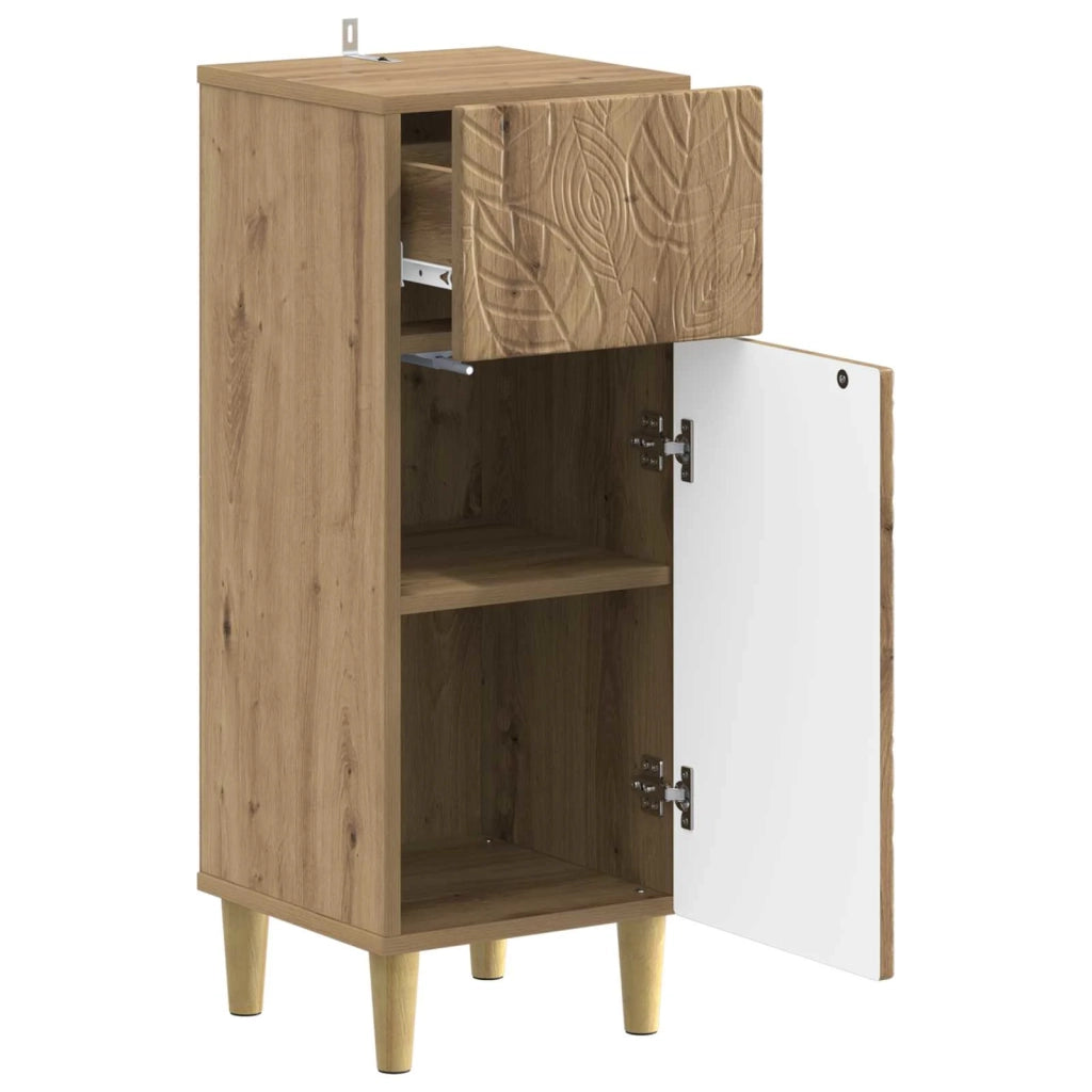 Mobiletto da Bagno DELFT Rovere Artigianale 30 x 31 x 80 cm 897054