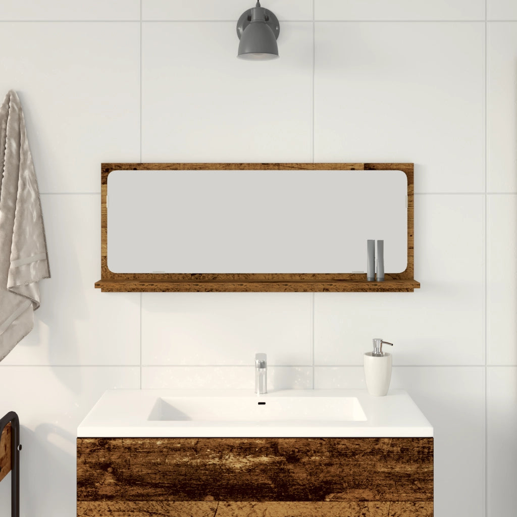 Specchio da bagno  in legno invecchiato 90x10,5x37 cm