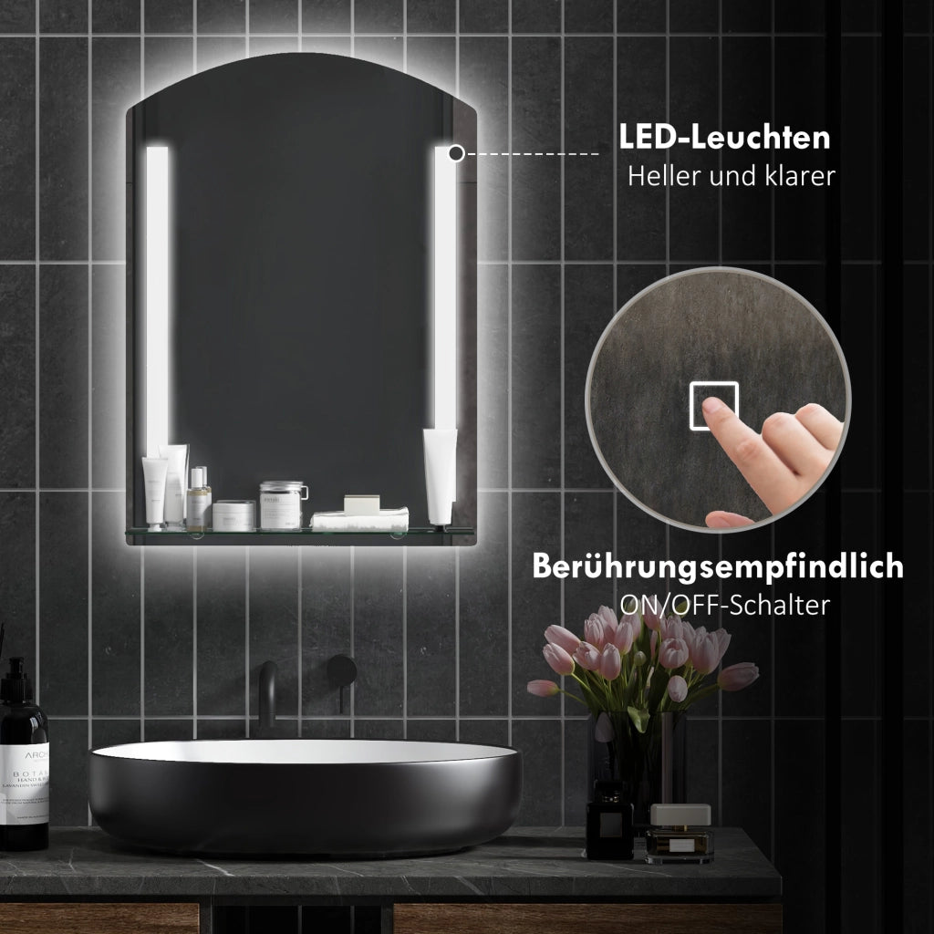 Specchio da Bagno con Illuminazione LED ¨C zephmum ¨C Bianco 50x12x70 cm