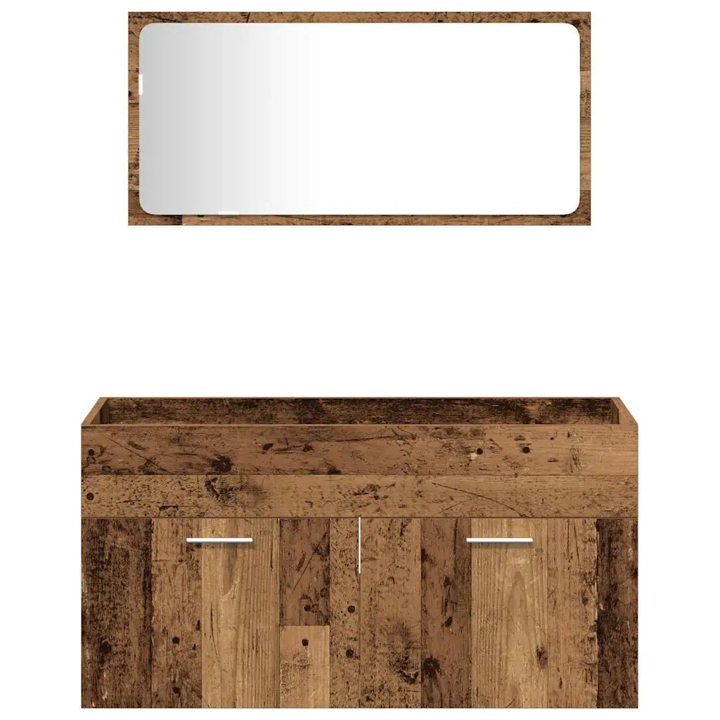 Set Mobili da Bagno 3 pz Legno Antico in Legno Multistrato 3328591