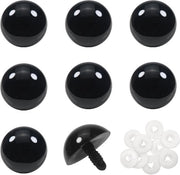 Ferraglie di sicurezza 30 mm - 8 pezzi - Nero in plastica - Chiavistelli - Amigurumi - Pupazzetti per artigianato