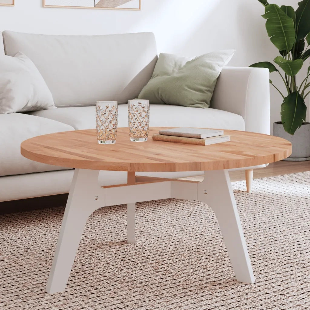 Piano per Tavolo | Superficie Tavolo | Piano Scrivania ?90x2,5 cm Rotondo in Legno Massello di Faggio