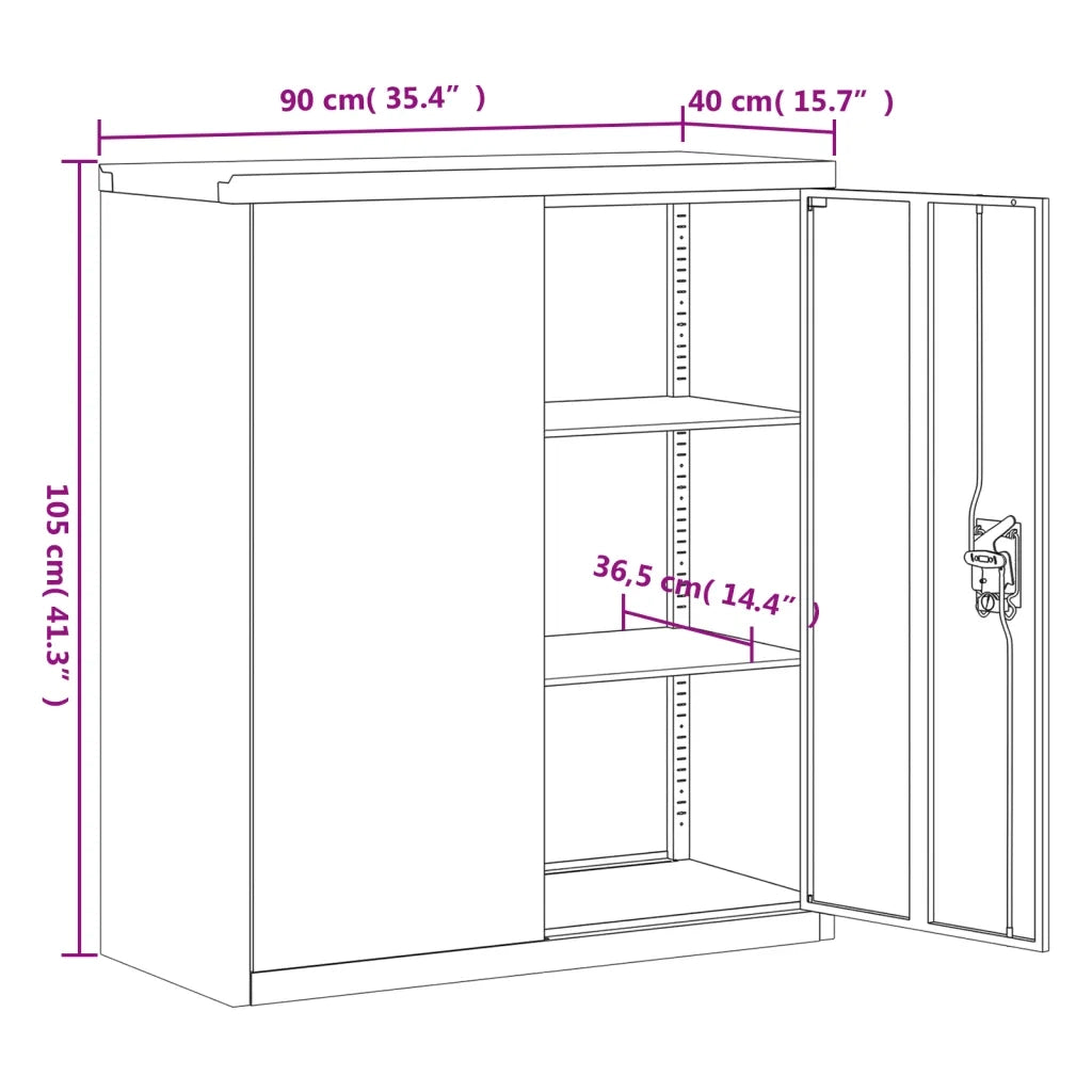 Armadio Classificatore Grigio Chiaro 90x40x105 cm in Acciaio CFW1678876