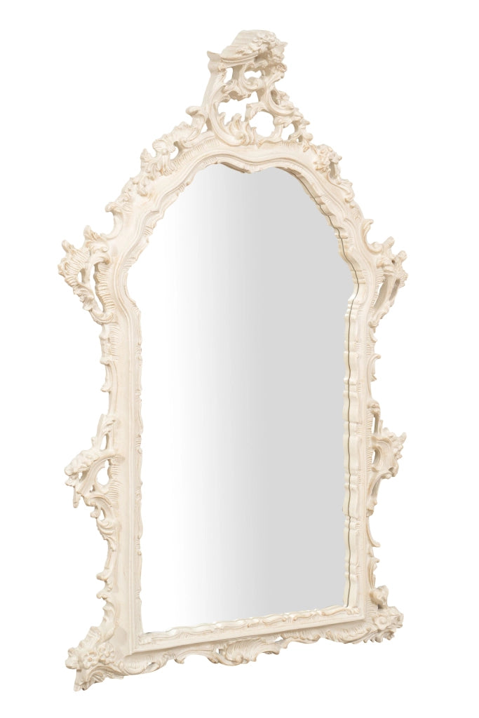Biscottini SPECCHIERA DA PARETE IN LEGNO FINITURA BIANCA ANTICATA MADE IN ITALY Specchio