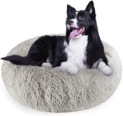 Letto per gatti in piuma morbida - con supporto cervicale e occipitale - fondo antiscivolo - 90 cm - grigio scuro