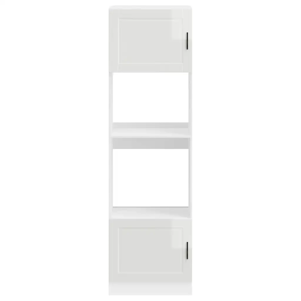 Armadi Forno 2 pz Porto Bianchi Lucido in Legno Multistrato 3315053