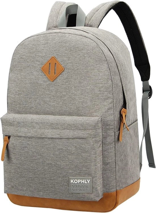 Borsa a Spalla per Laptop da Viaggio per Uomo e Donna, Borsa da Scuola, Borsa Classica per Università, Lavoro, Viaggio (Grigio Chiaro, 45,72 cm)