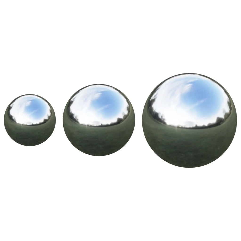 Palla a Specchio 3 pcs Ø 20 cm Argento Acciaio Inossidabile 201 42008430
