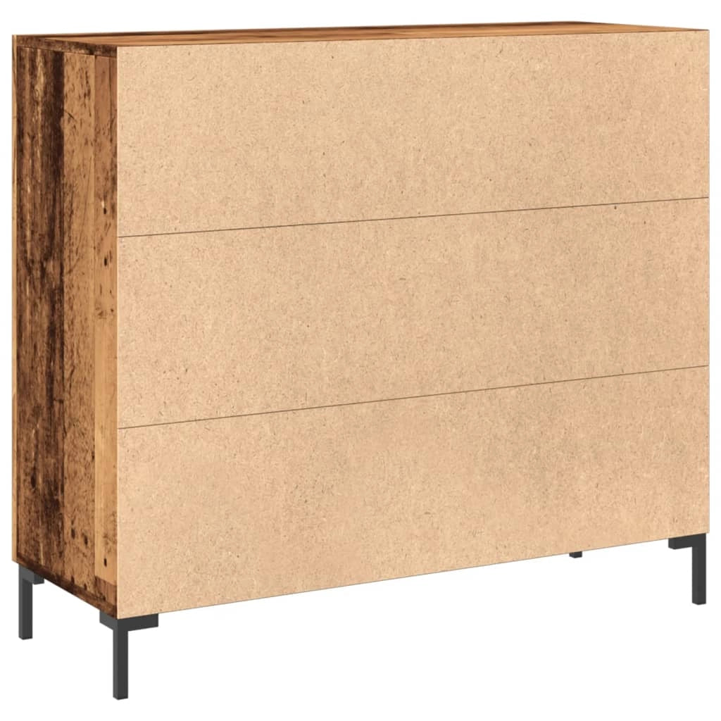 Buffet credenza cassettiera armadio mobile contenitore organizer cucina soggiorno salotto legno vecchio 90 x 34 x 80 cm legno ingegnerizzato marrone 02_0036613