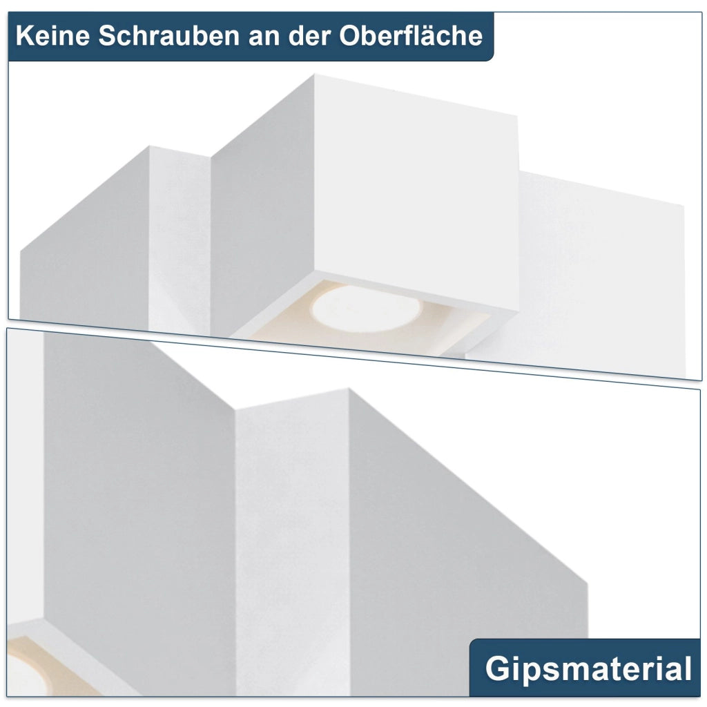 ZMH Lampada da soffitto plafoniera LED moderna gesso bianco faretto GU10 per soggiorno