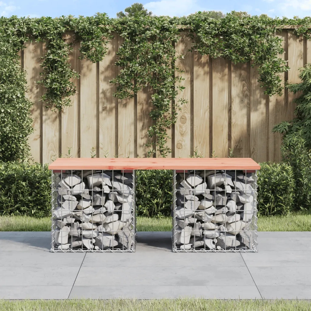 Panchina da Giardino | Panca da Giardino Design Gabbione 103x44x42 cm Massello Douglas