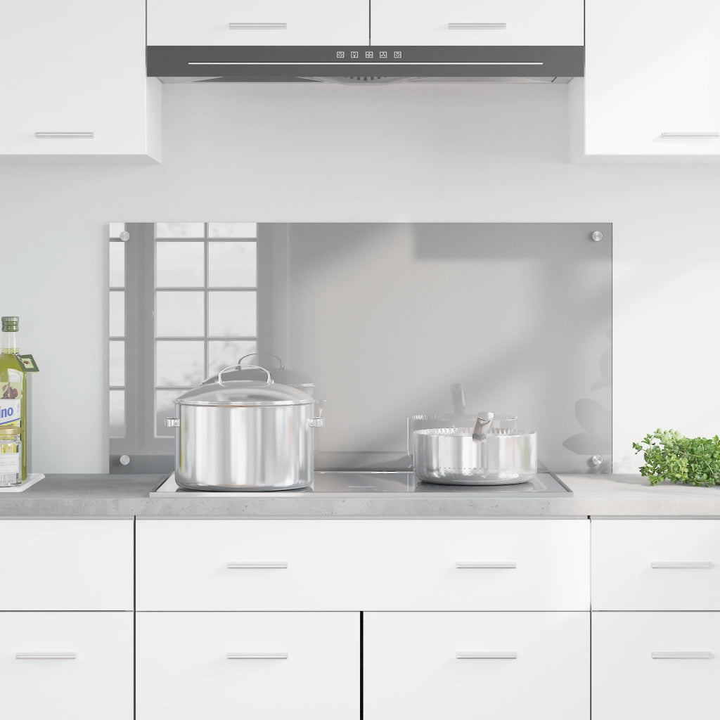Schienale Cucina Grigio Chiaro 100x50x0,6 cm in Vetro Temperato