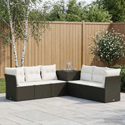 Set di divani 7 pz Nero e Bianco Crema 3448755