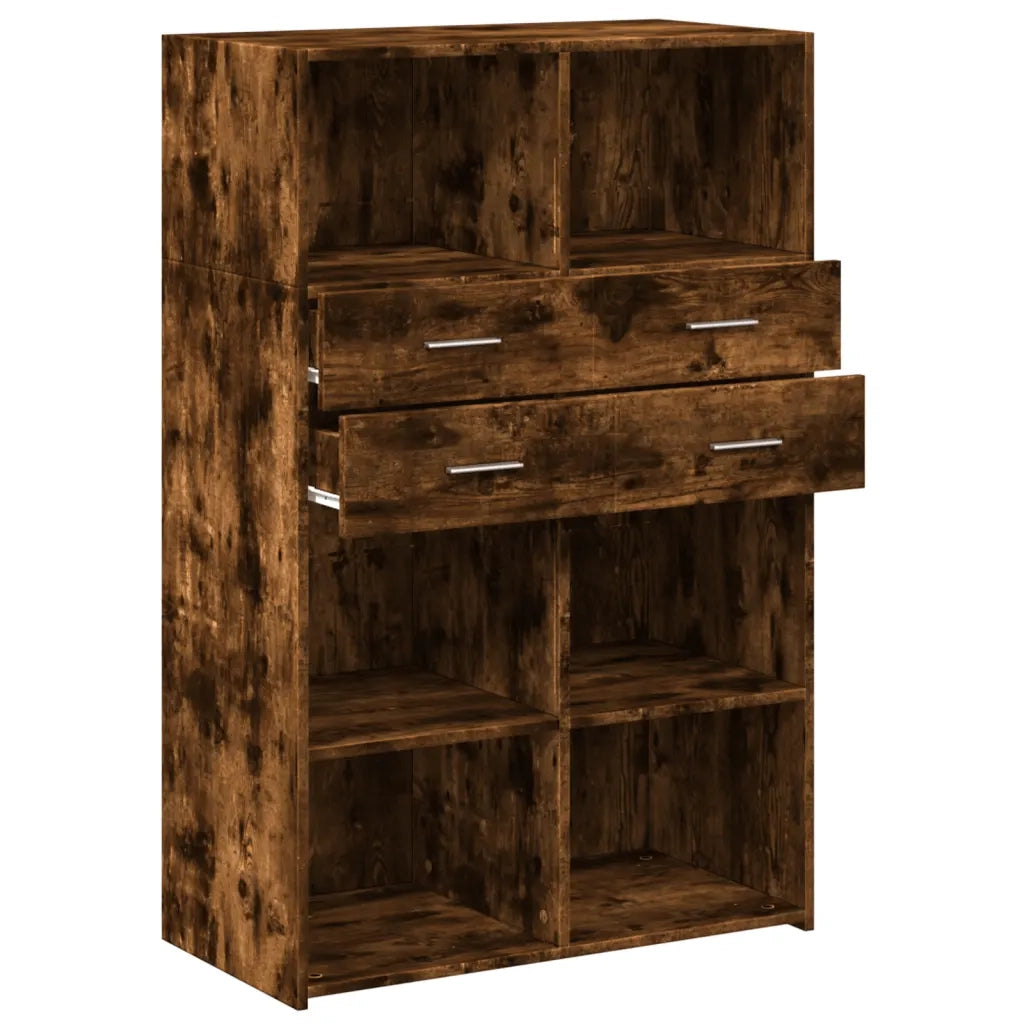 Credenza Rovere Fumo 80x42,5x124 cm in Legno Multistrato 3281389