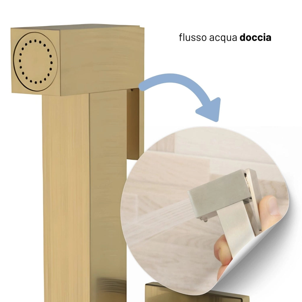 Idroscopino wc doccetta ottone portatile shutoff monogetto con leva ogomondo kit *** finitura- oro matt satinato quad...