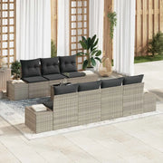 Set Divano da Giardino 8 pcs Grigio chiaro polyrattan 3346972