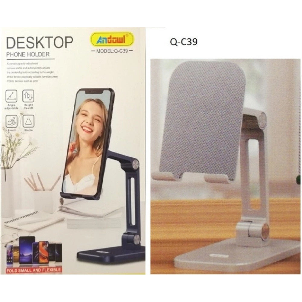 Trade Shop - Porta Cellulare Da Tavolo Pieghevole Flessibile Regolazione Multiangolo Q-c39 -