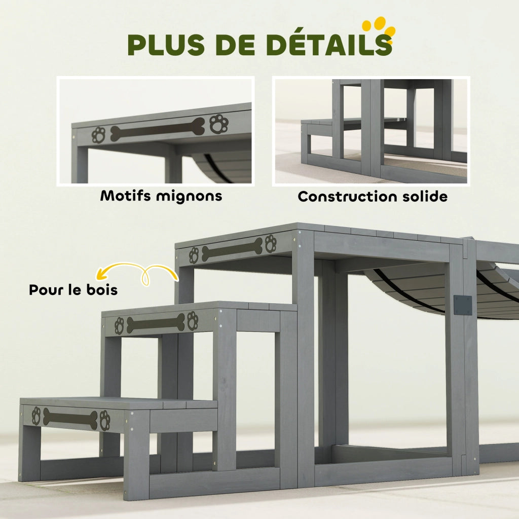 Kit Agilit¨¤ per Cani 3 Pezzi ¨C zephmum ¨C Legno Massello Grigio