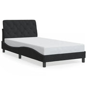 Letto singolo | Letto per adulti | Giroletto senza Materasso Nero 100x200 cm in Velluto