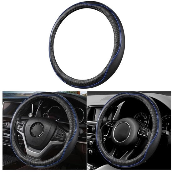 Supporto per volante 38 cm - Antiscivolo - Ademendente - Pelle in PVC - Universale - Resistentente agli urti - Morbido e confortevole