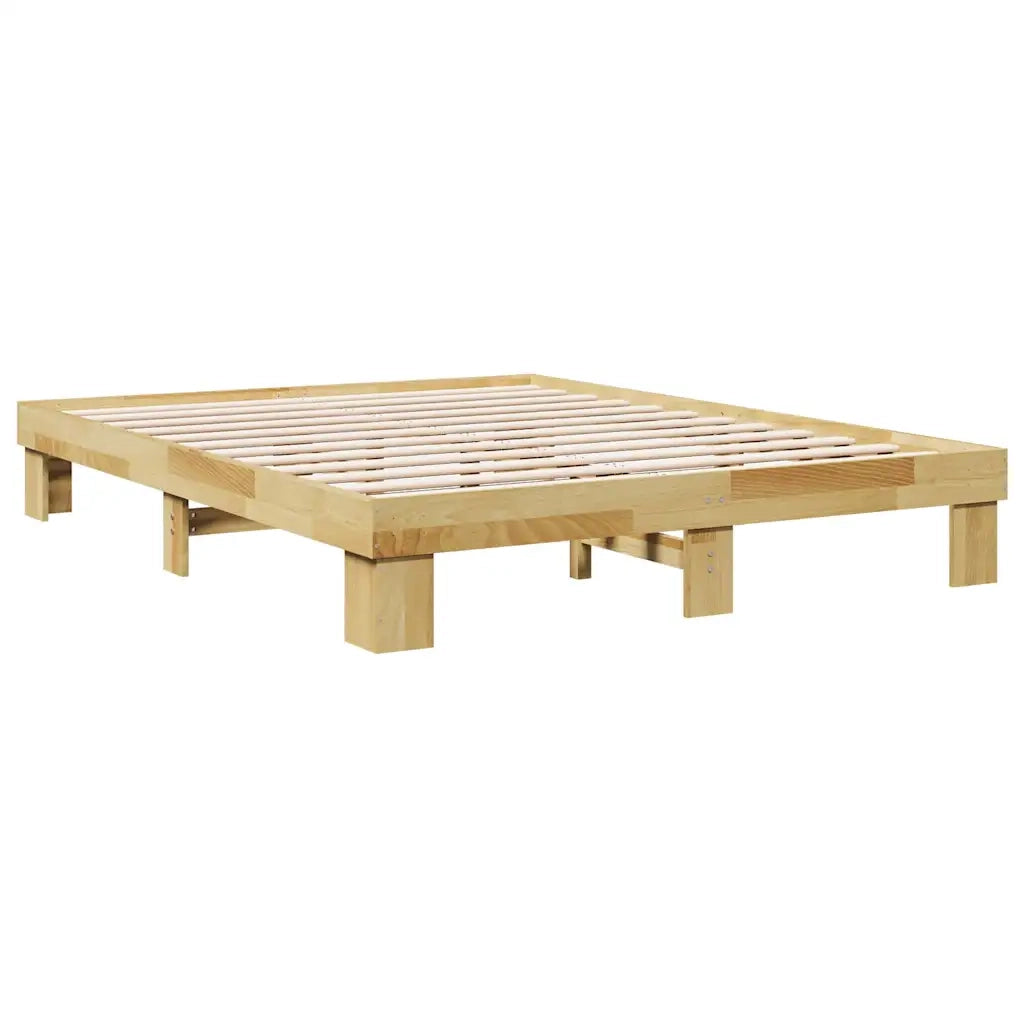 Struttura letto senza materasso 135x190 cm in legno massello di rovere 851959