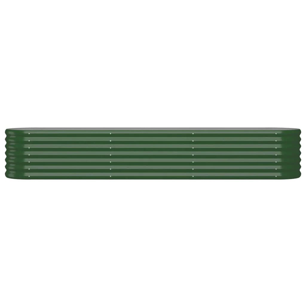 Fioriera rialzata per piante e fiori adatta per terrazze e giardini acciaio verniciato a polvere 224 x 40 x 36 cm verde 02_0039595