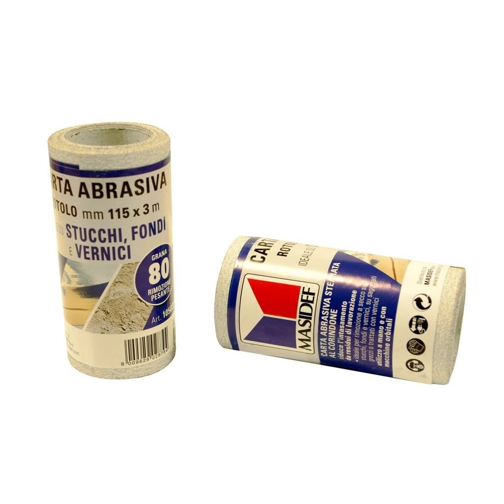 Rotolo carta abrasiva per vernici e stucchi grana 120