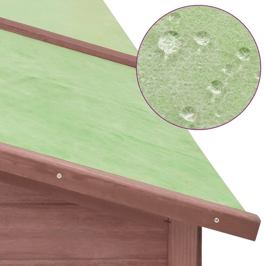 Conigliera da esterno con recinto 250 x 192 x 105 cm moka e bianco legno di abete 02_0000597