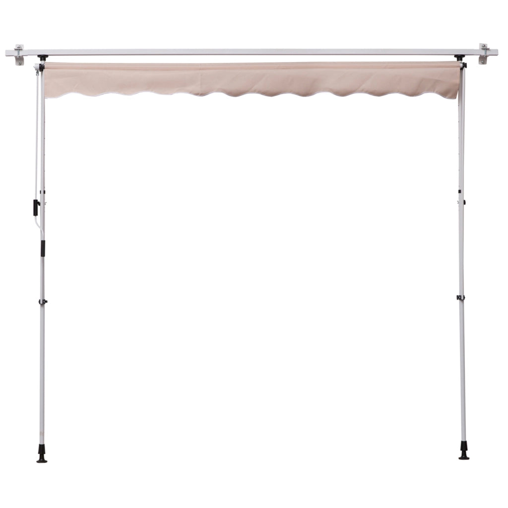 Tenda da sole retrattile per balcone ¨C zephmum ¨C beige, alluminio, 2x1.5x1.7-2.8m