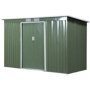 Casetta Box da Giardino 280x130x172 cm in Lamiera di Acciaio Verde Chiaro