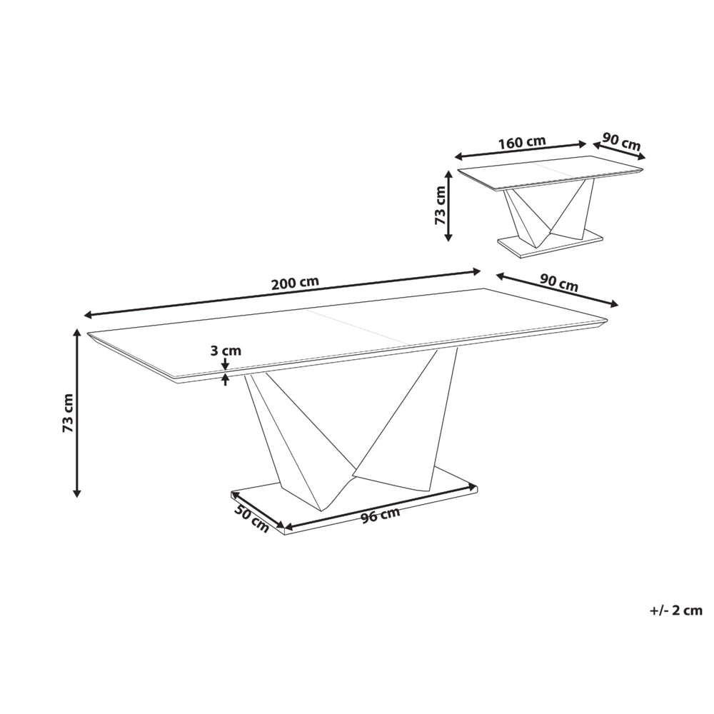 Tavolo da pranzo allungabile con effetto cemento 160/200x90cm per 8 persone grigio e nero soggiorno cucina 